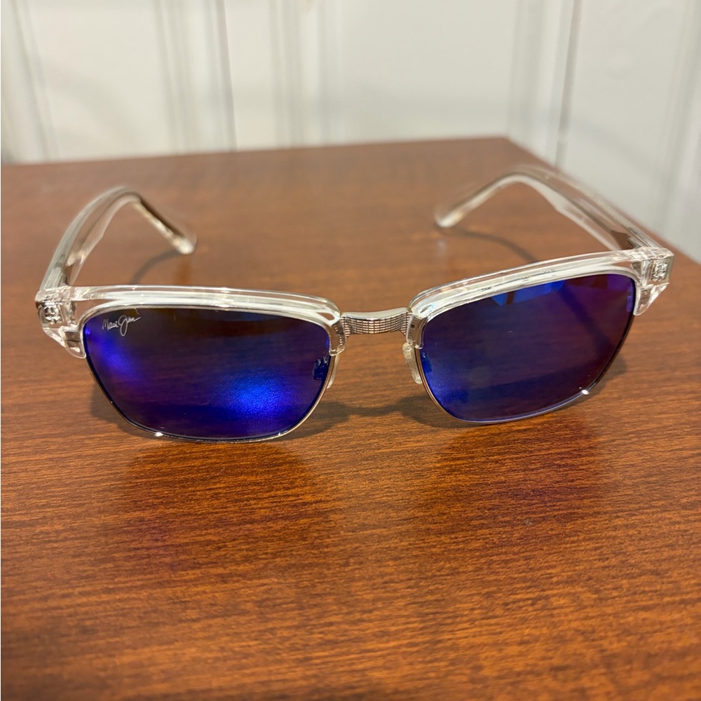 Maui Jim Blue Lens Sunglasses with Clear Frame